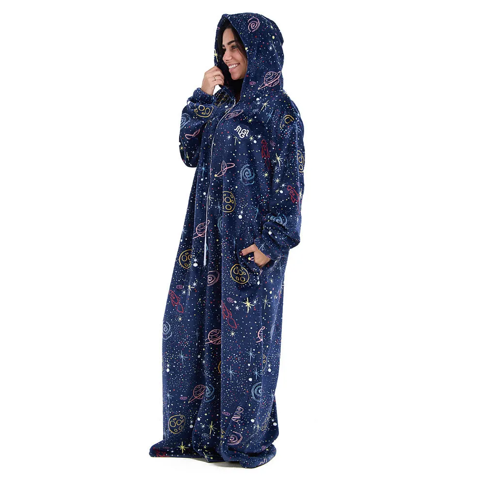 Snuggs Monk Wearable Blanket Dark Blue Space