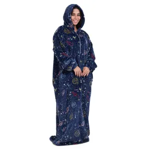 Snuggs Monk Wearable Blanket Dark Blue Space