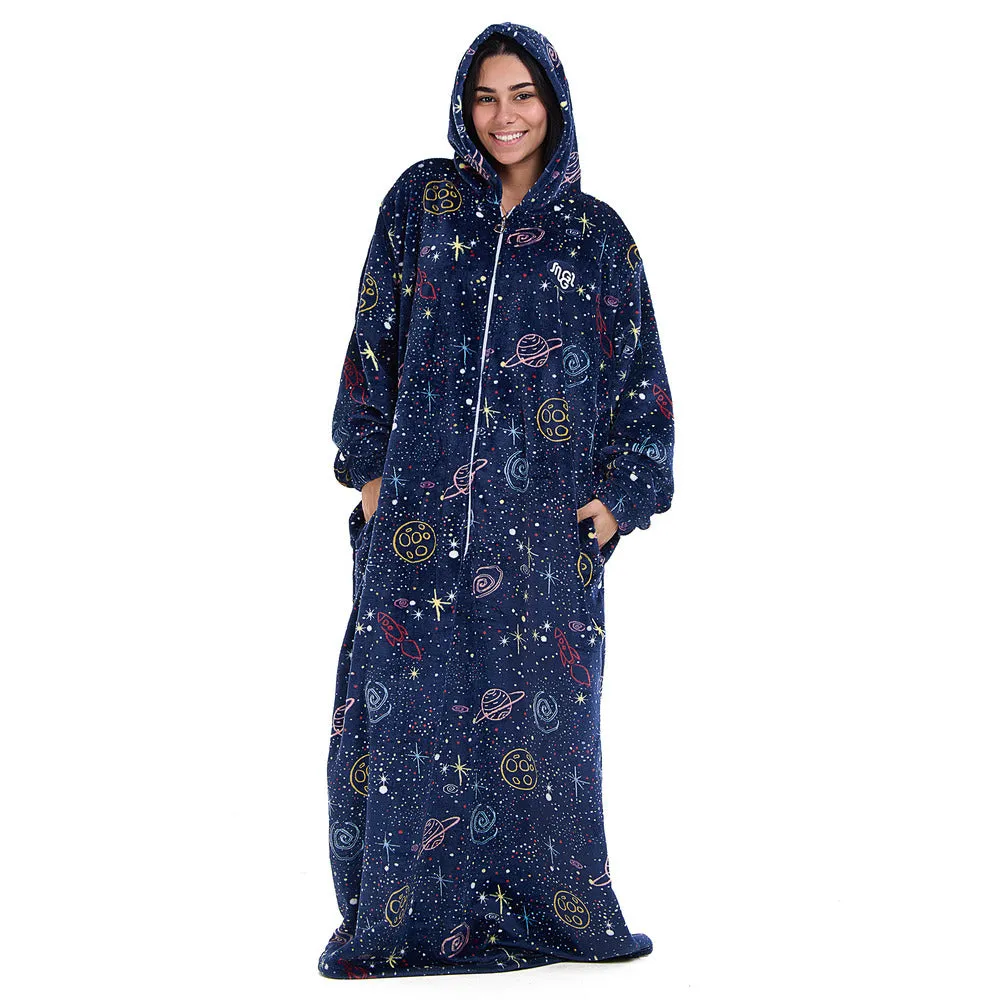 Snuggs Monk Wearable Blanket Dark Blue Space
