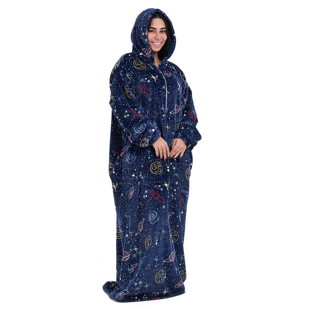 Snuggs Monk Wearable Blanket Dark Blue Space
