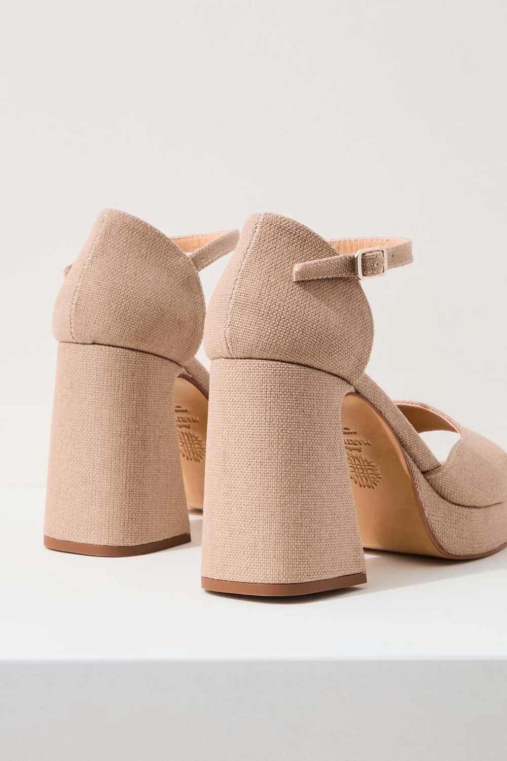 Souliers Martinez - Marfa Sandal: Nude Gros Grain