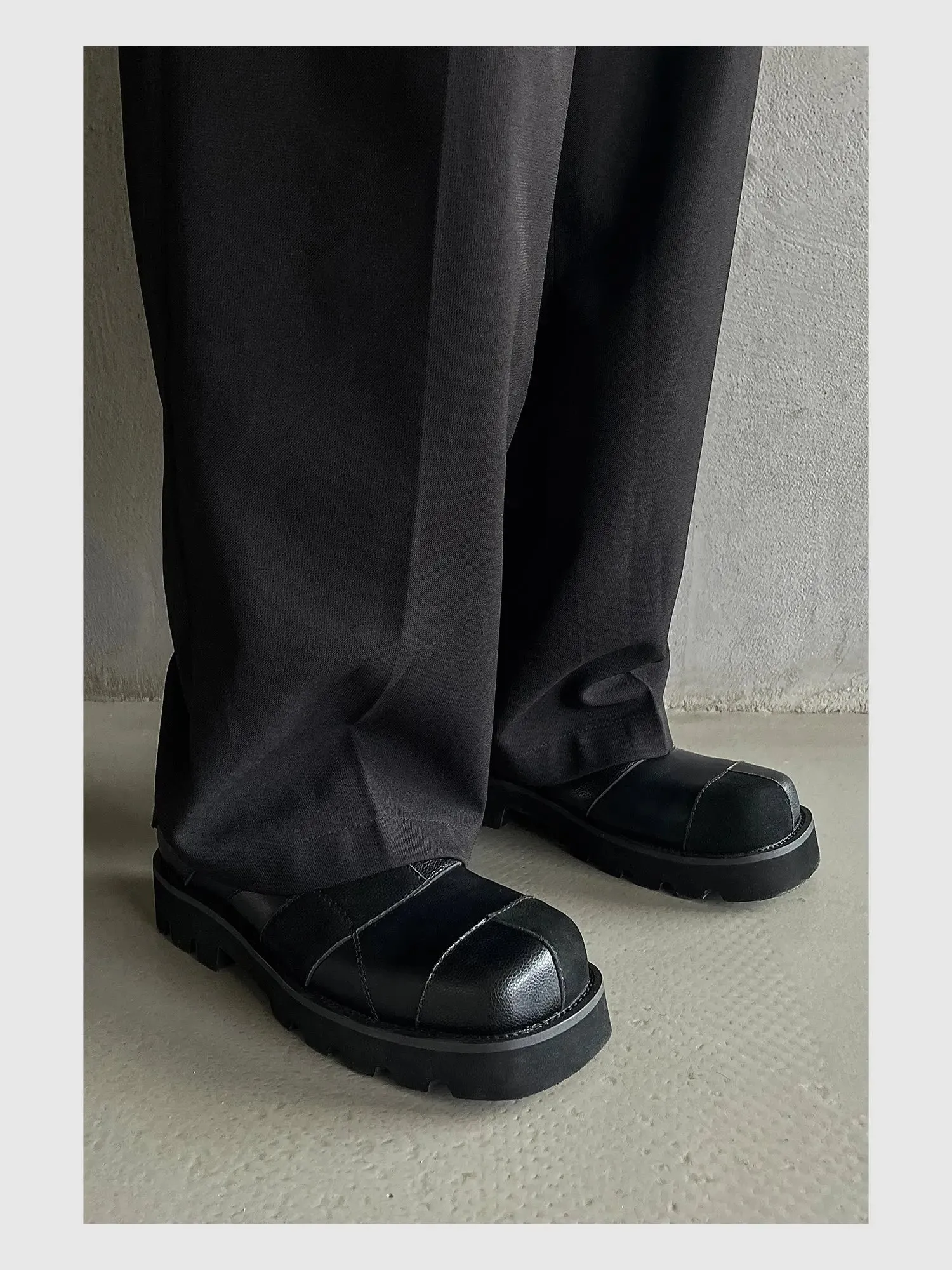 Stitching Square Toe Casual Shoes