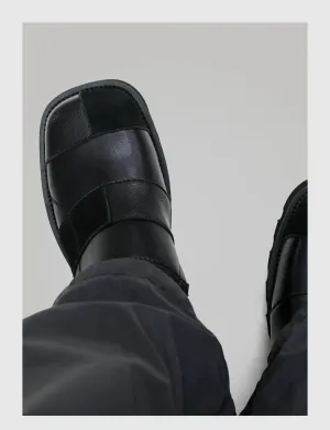 Stitching Square Toe Casual Shoes