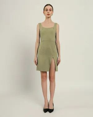 The Cannes Daisy Olive Linen Dress