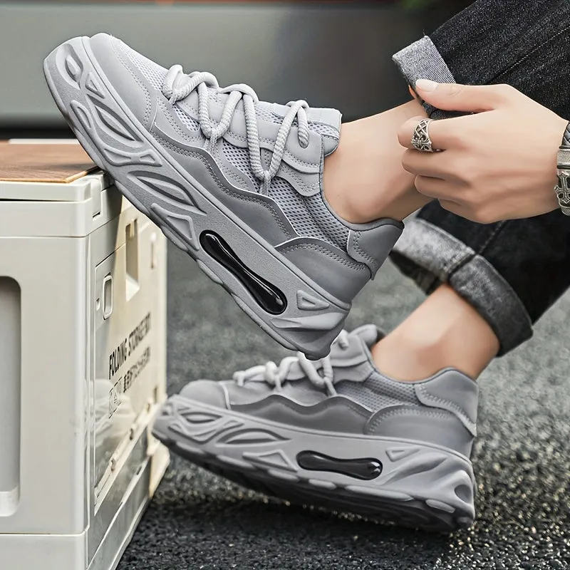 Trendy Chunky Sneakers - Breathable Mesh, Lace-Up, Height-Boosting Platform Shoes for Men & Women