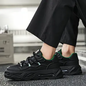Trendy Chunky Sneakers - Breathable Mesh, Lace-Up, Height-Boosting Platform Shoes for Men & Women