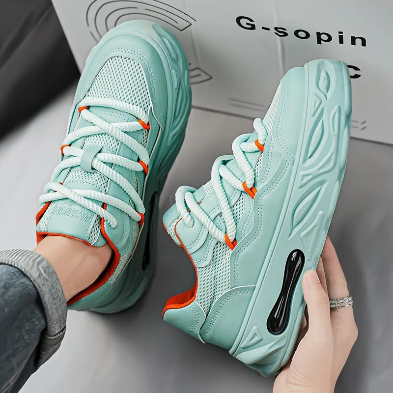 Trendy Chunky Sneakers - Breathable Mesh, Lace-Up, Height-Boosting Platform Shoes for Men & Women