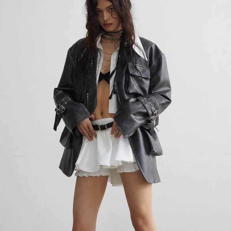 White Versatile Ruffled Short Summer Skirt - Flouncy Anti-Exposure Design
