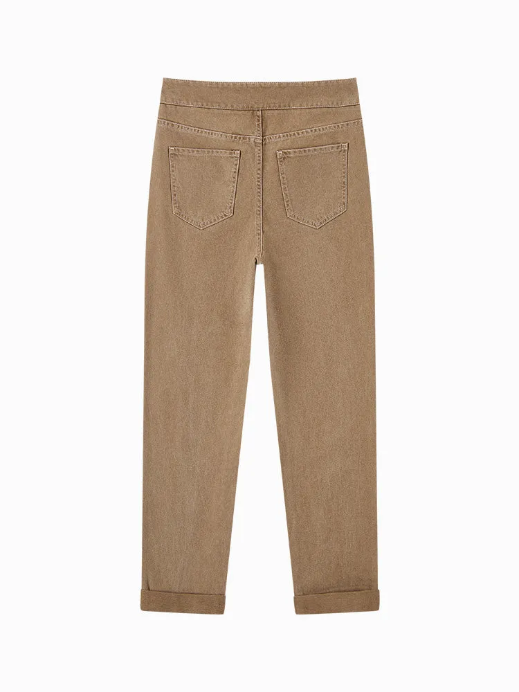 Women's deep khaki straight pants