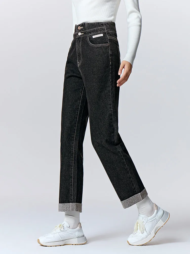 Women's deep khaki straight pants