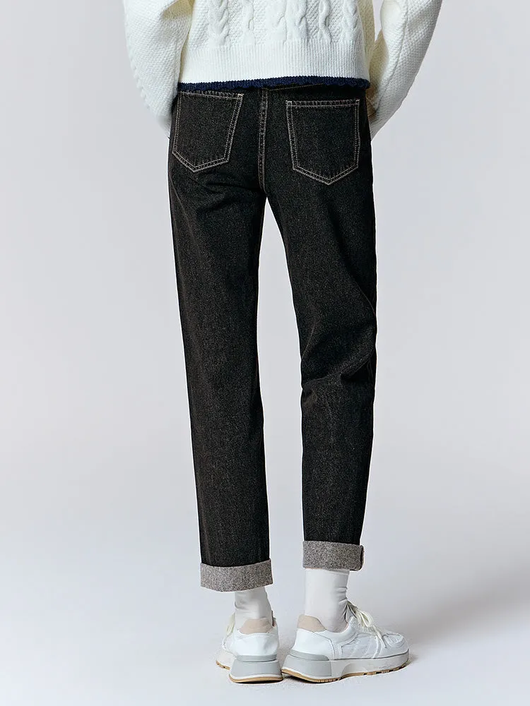 Women's deep khaki straight pants