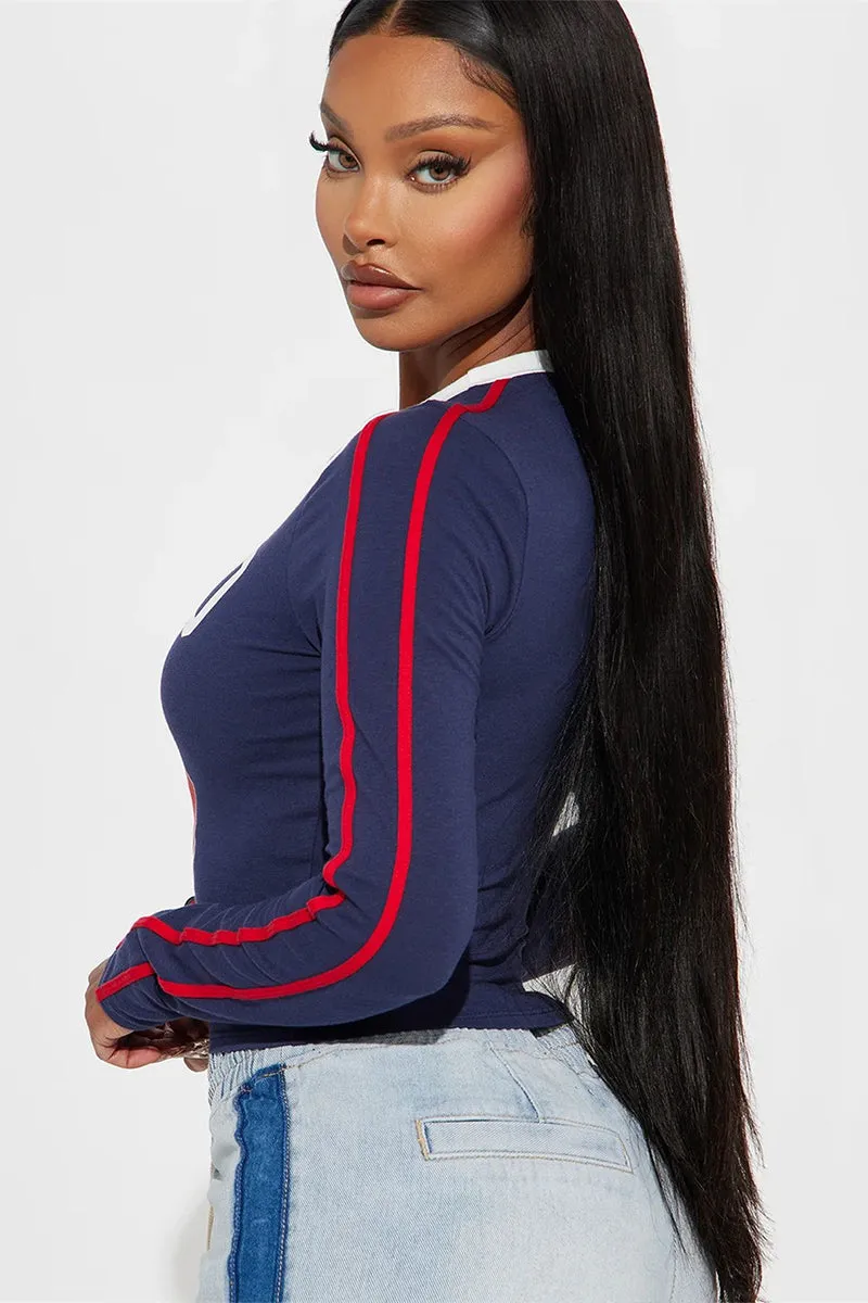 Y2K Long Sleeve Printed Bodycon Crop Top