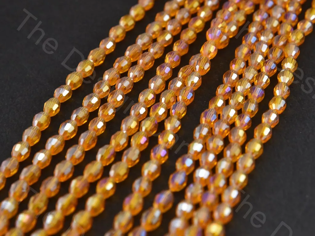 Yellow Rainbow Drum Crystal beads